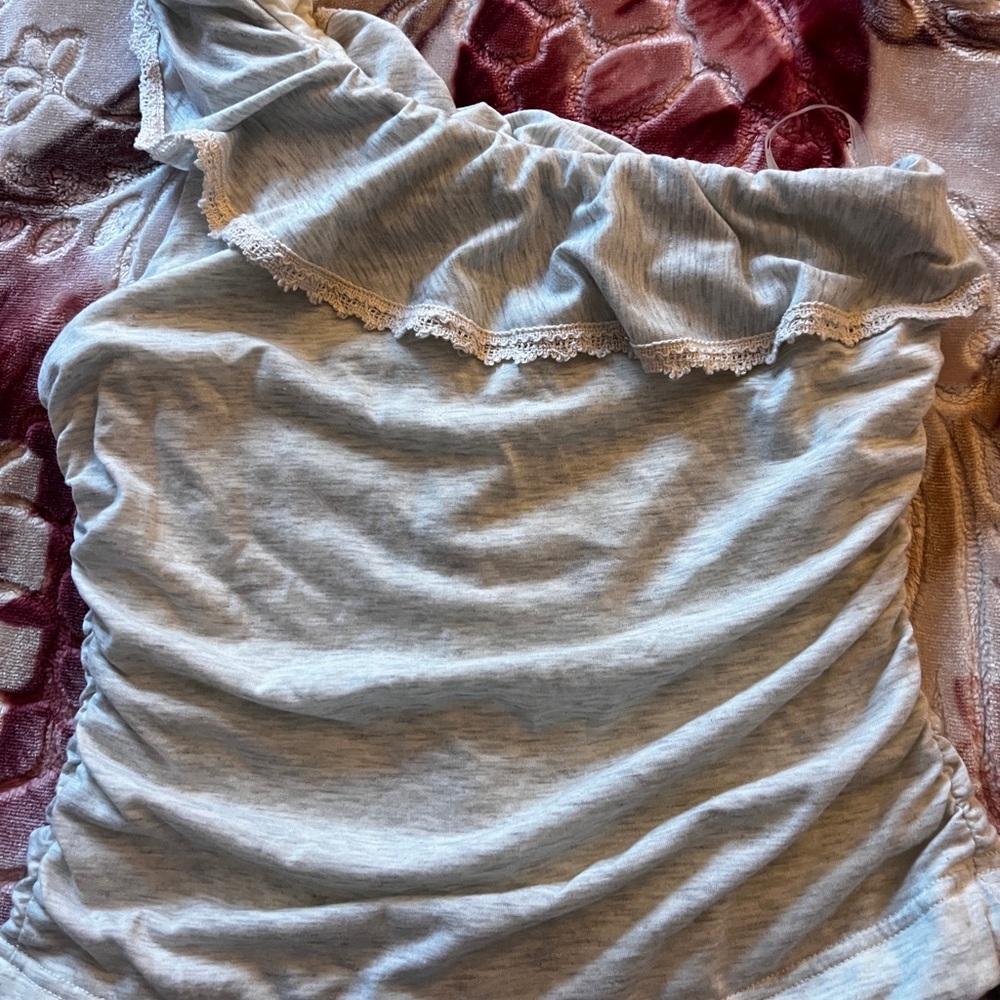 Rewind Light Blue Ruffle Top - Picture 4 of 8